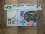 BANKNOT 20 ZŁOTYCH BITWA WARSZAWSKA 2020 ROK GRADING PMG 67