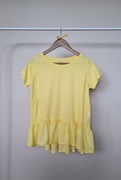 Pastelowa żółta bluzka Stradivarius S falbana