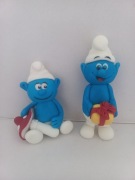 Smerfy z masy cukrowej na tort 