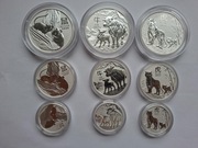 Komplet Lunar III 2020-2022 Srebro: 2oz + 1oz + 1/2oz (9 sztuk)