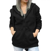 Cienka bluza damska z kapturem 68W08-3 - czarna rozmiar L