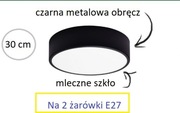 Lampa sufitowa Plafon BL-302 30cm 2xE27 Czarna