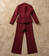 Nowy burgundowy elegancki komplet garnitur marynarka stylowa + GRATIS