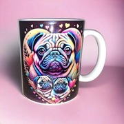 Kubek z mopsem, pies, mopsik