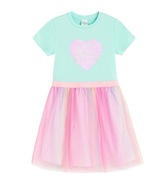 Sukienka z tiulowym dołem i cekinowym sercem r. 98 nowa z metką 