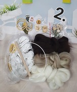 Zestaw do samodzielnego wykonania sowy z makramy nr 2 - obręcz 20cm