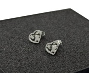 Kolczyki srebrne serca motylki 0,8cm wkrętki stal chirurgiczna