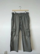 Długie szare spodnie 158 cm bojówki z kieszeniami dla chłopca bawełniane