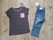 T-shirt + spodnie/ spodenki 3/4 - rozm 134/140
