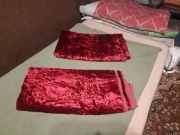 Zasłony czerwone ozdobne, dwie sztuki