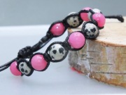 Bransoletka damska kamienie naturalne rodochrozyt jaspis dalmatyńczyk 