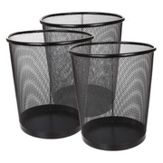 Kosz na śmieci biurowy 12L Metal Czarny 3 SZTUKI