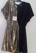 LIU JO - NOWA sukienka czarno- złota kopertowa roz40