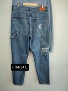 Jeansy męskie Karl Kani z wysokim stanem i zwężanymi nogawkami