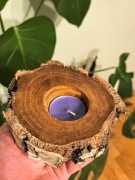 Drewniany świecznik handmade 