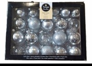 Komplet szklanych bombek w różnych rozmiarach i odcieniach 42 szt.
