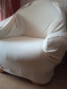 Pokrowce komplet pokrowiec na fotele 2 kremowe 