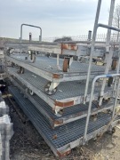 Wózek platformowy kratowy, stalowy, na kółkach – magazyn / warszta