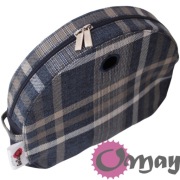 Granatowy organizer do Obag MOON LIGHT krata plecionka beż niebieski OMAY