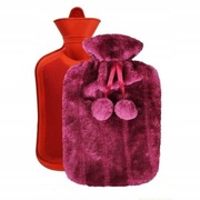 Termofor gumowy w pluszowym pokrowcu, duży, 2 litry 