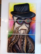 OBRAZ POTRÓJNY 2X60X40CM 1X60X30CM ABSTRAKCJA OLEJ