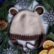 Niemowlęca zimowa czapka MIŚ S 100% merynos