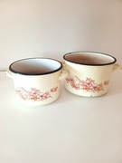 stary emaliowany retro vintage garnek zestaw starych garnków casy prlu