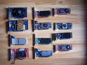 złom komputerowy - karty graficzne  PCI-E   sztuk 12