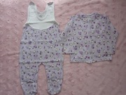 Komplet bawełniane śpioszki i kaftanik r. 74