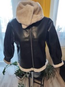 Kurtka damska z kożuszkiem i wysokim kołnierzem rozmiar 34 Boohoo