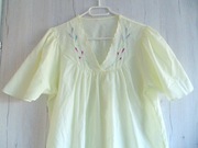 Koszula nocna damska kolor jasny żółty z krótkim rękawkiem XL