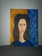 obraz olejny "Guwernantka" 40 x 30 cm nie wymaga ramy.