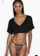 Victoria’s Secret majtki L panterka zlote logo sex