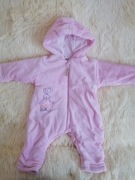 Kombinezon wiosenny welurowy z wielkanocnym motywem króliczka 68/74