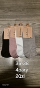 4pary krótkie skarpety stopki damskie 