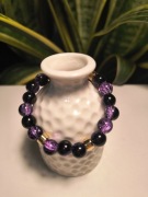 Bransoletka czerń z fioletem