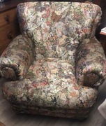 Fotel z tapicerka tkana w stylu obrazu Mehoffera 