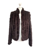 Kurtka z futra naturalnego królik czekoladowa, M L