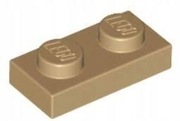 LEGO PŁYTKA 1X2 PIASKOWA - 2 SZTUKI