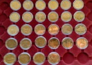 2 ZŁ ZESTAW MONET HISTORYCZNE MIASTA- 28 SZT.W KAPSLACH I PALECIE