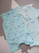 Zestaw Rampersy 2 sztuki rozmiar 74/80. Jak nowe. Muślinowy 