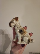 Figurka pies porcelana Foxterier vintage 