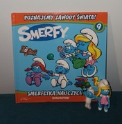 DeAgostini SMERFY 2x figurka Smerfetka i Smerfuś + książeczka Nauczycielka 
