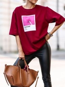 T-shirt damski Basic oversize PRINT NADRUK  Polska marka 