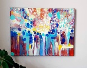 Obraz ręcznie malowany na płótnie 30x40 cm - abstrakcyjny pejzaż