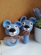 Zestaw grzechotek  handmade miśki 