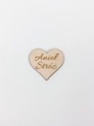 Drewniane serduszko ze sklejki – Anioł Stróż, 2 cm, 10 szt