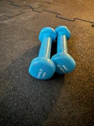 niebieskie hantle żeliwne w powłoce winylowej 2x0,5 kg