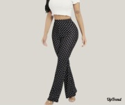 Spodnie damskie dzwony w kropki