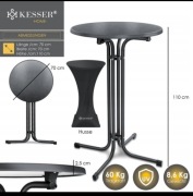 Stolik barowy KESSER to składany, okr